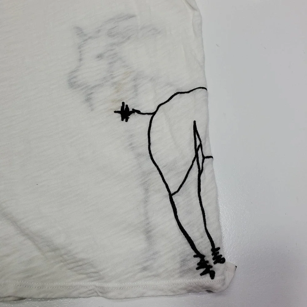 ED Women T Shirt Small Short Sleeve Embroidered Goat Lightweight Semi Sheer